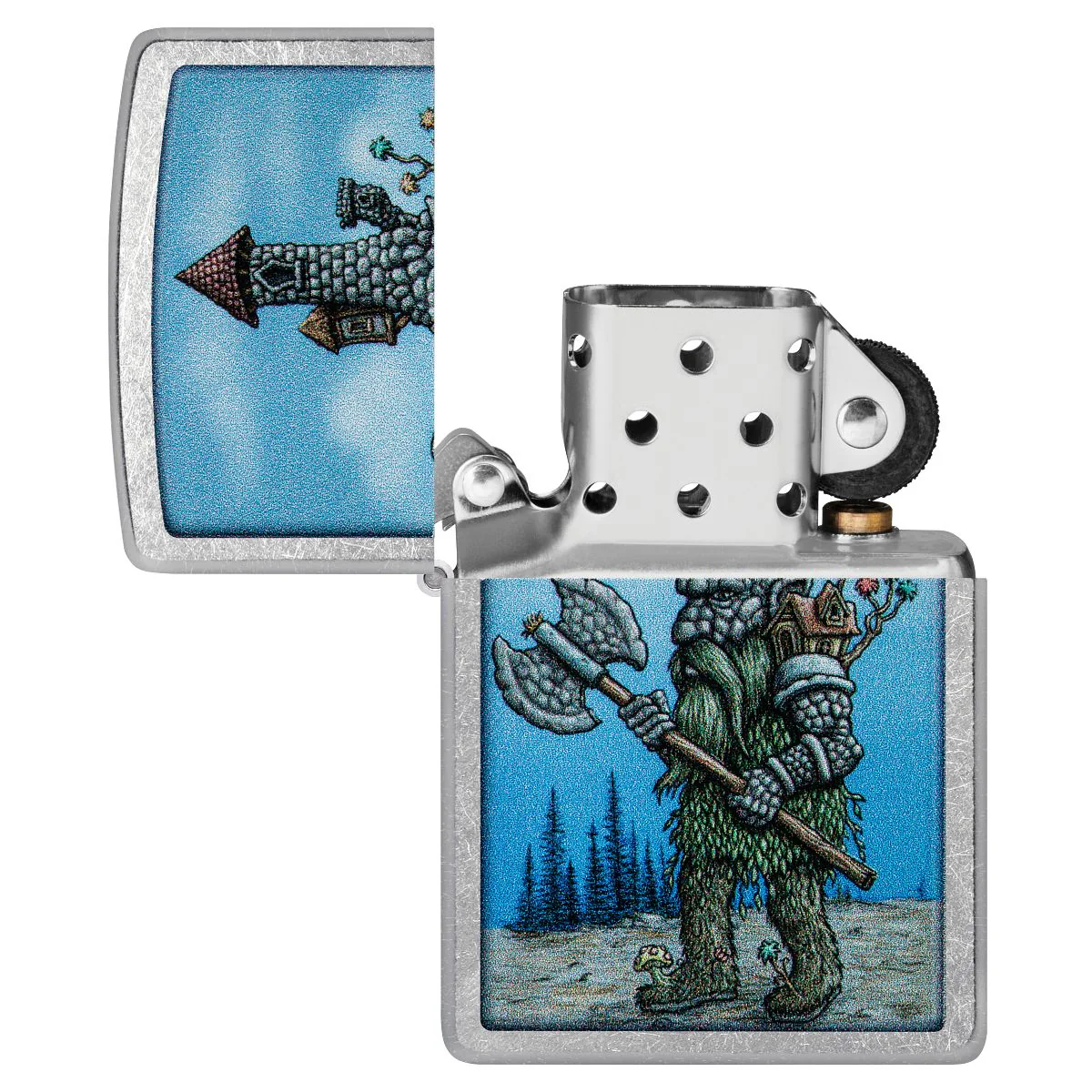 Zippo Lighter: Castle Troll - Street Chrome 46246 - Image 4