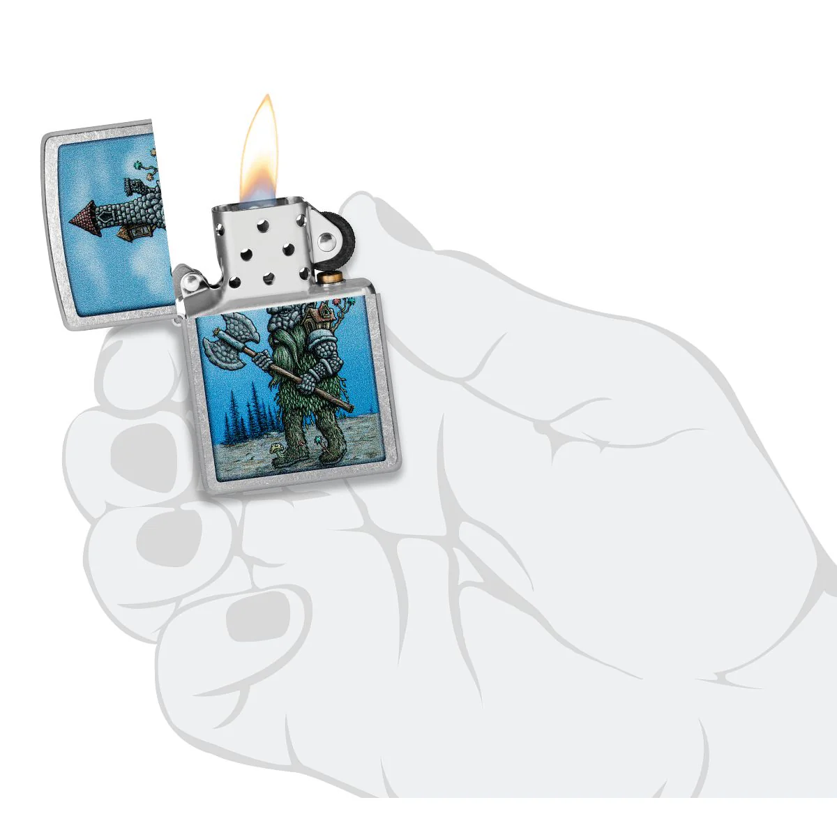 Zippo Lighter: Castle Troll - Street Chrome 46246 - Image 5