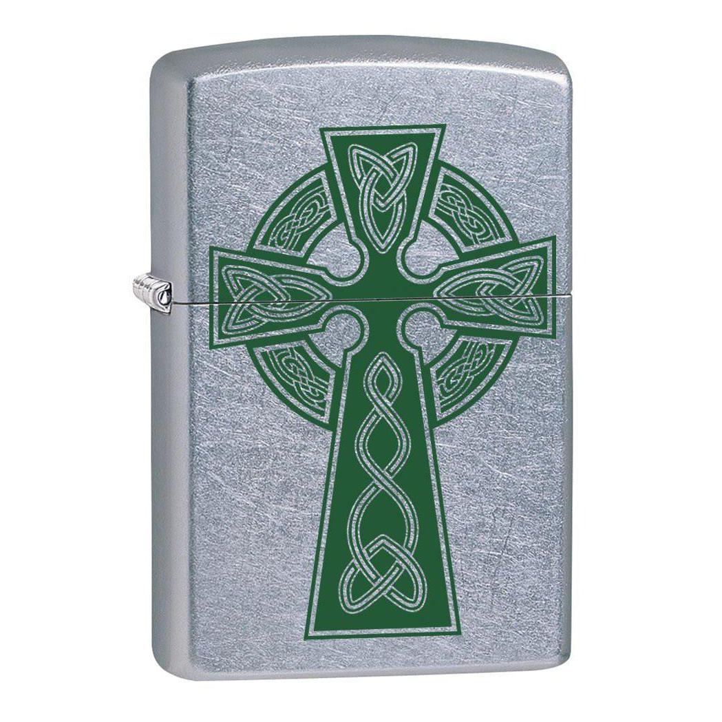 Zippo Lighter: Celtic Cross - Street Chrome 80793