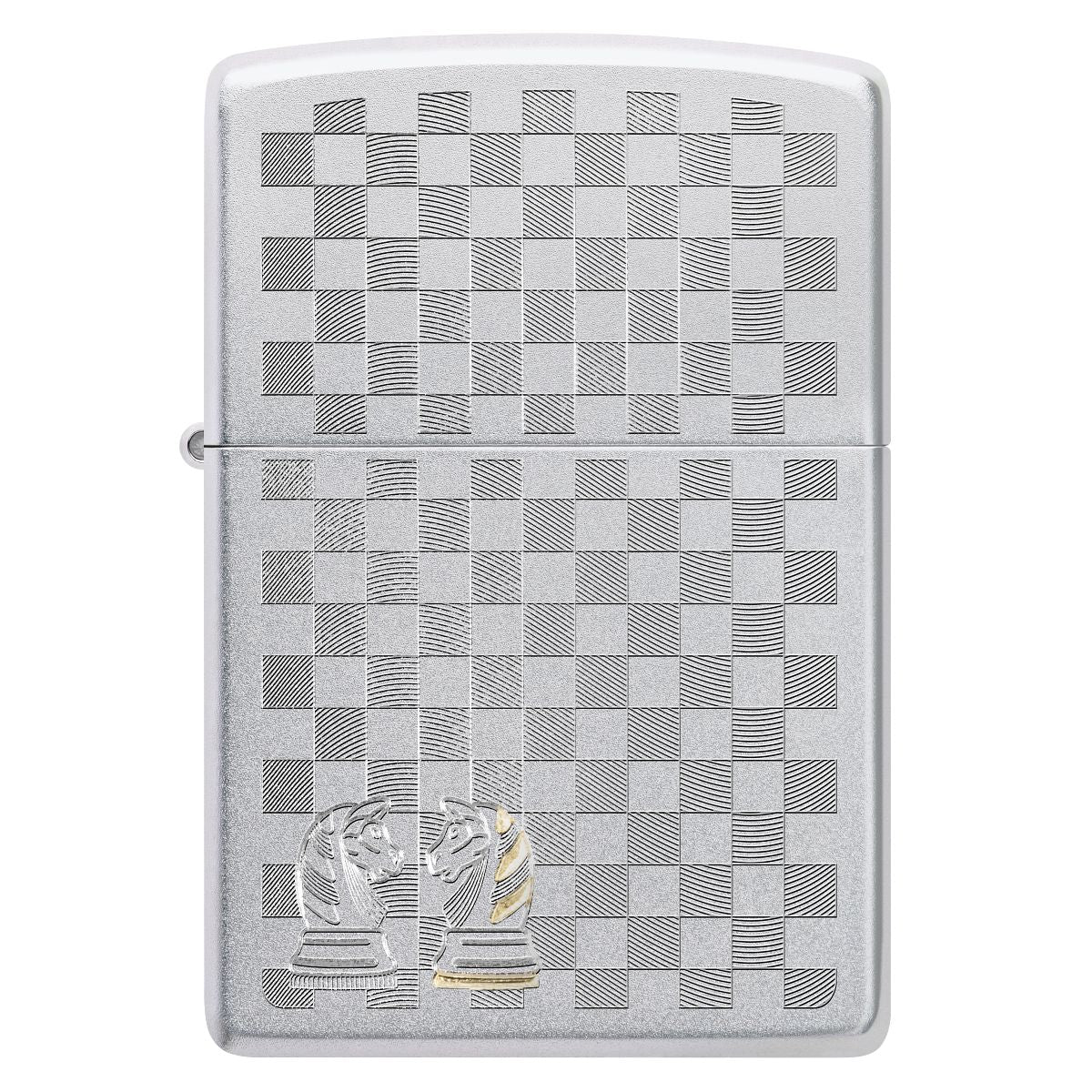 Zippo Lighter: Chess Design, Engraved - Satin Chrome 46909 - Image 2