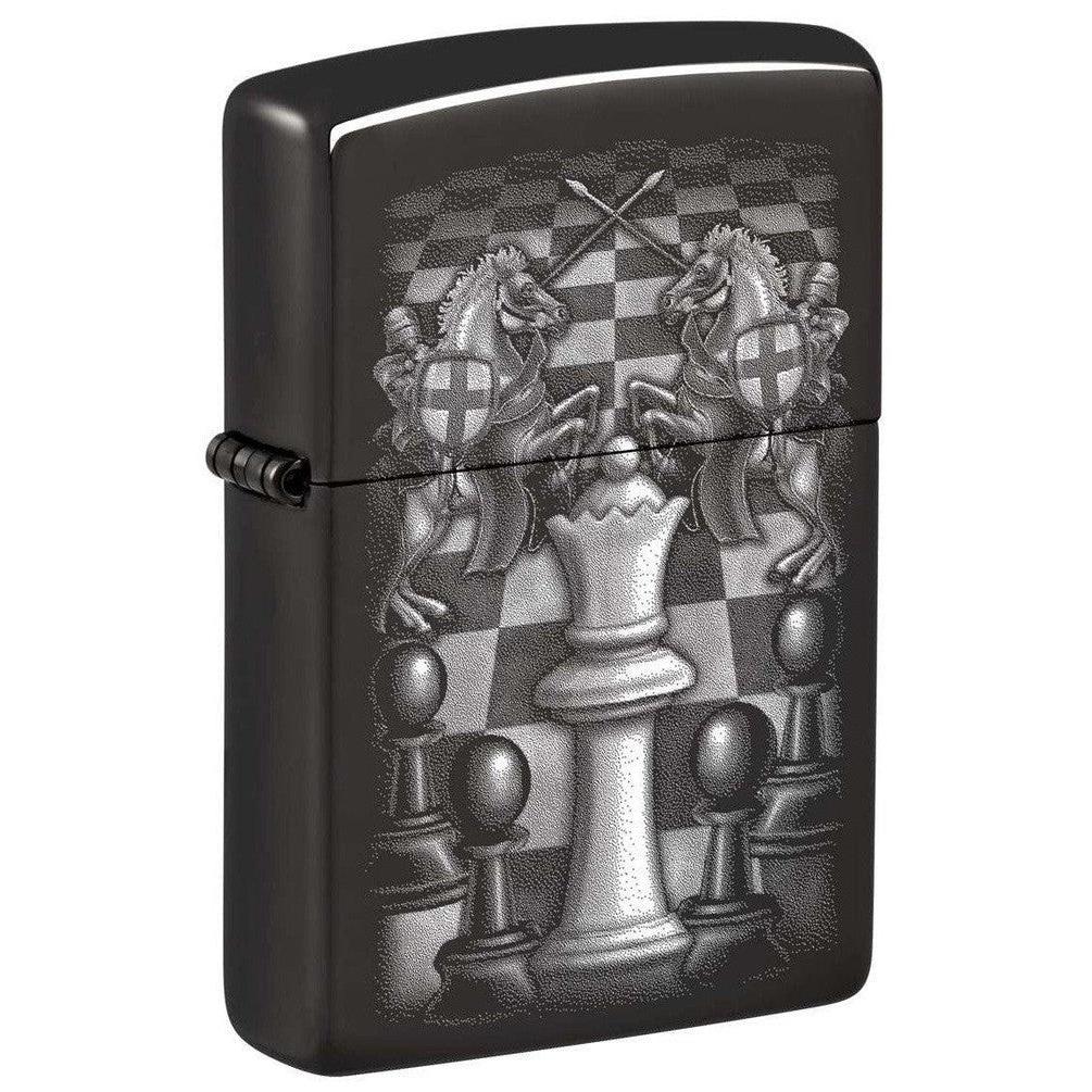 Zippo Lighter: Chess Pieces, Photo Image - High Polish Black 48762