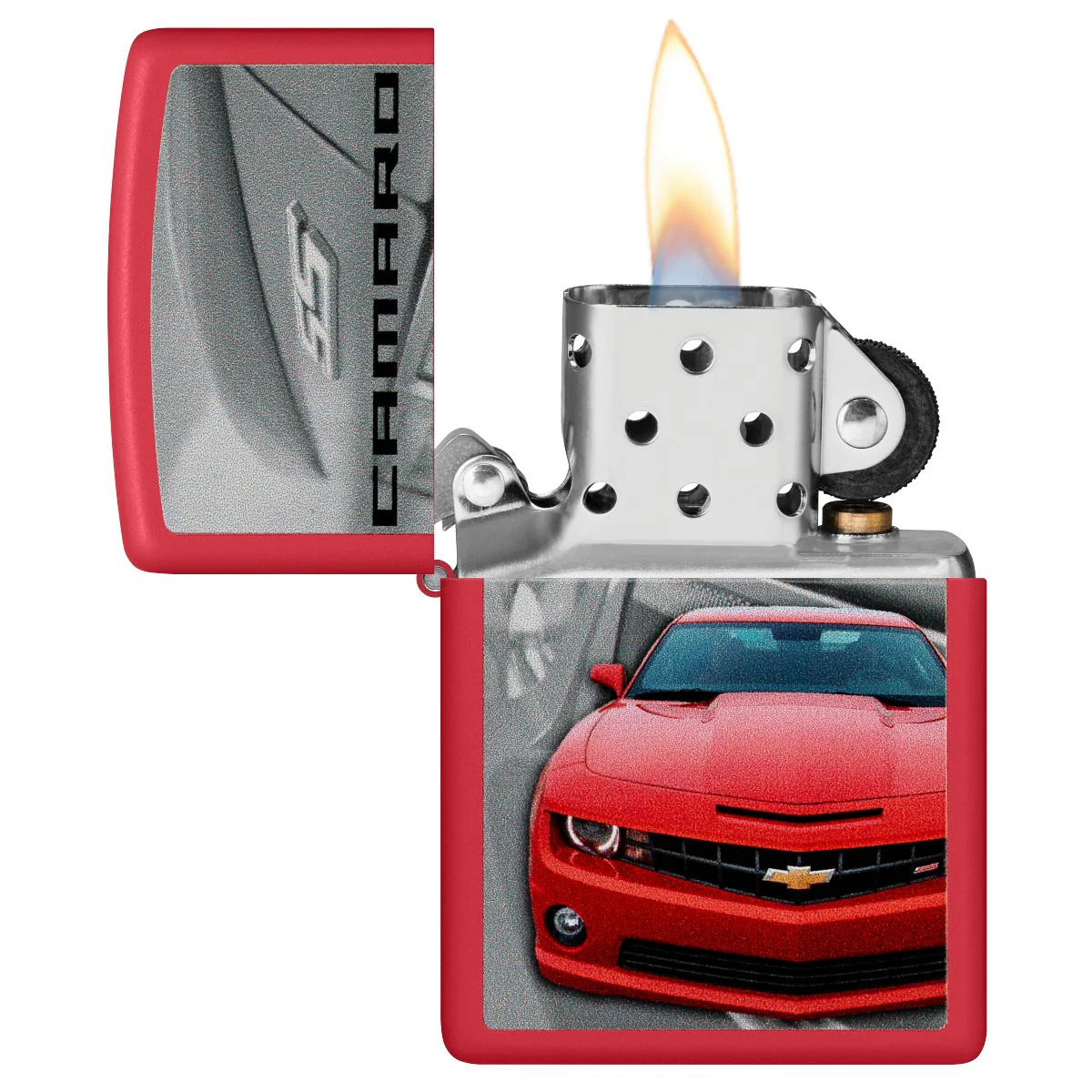 Zippo Lighter: Chevrolet Camaro SS - Red Matte 46304 - Image 3