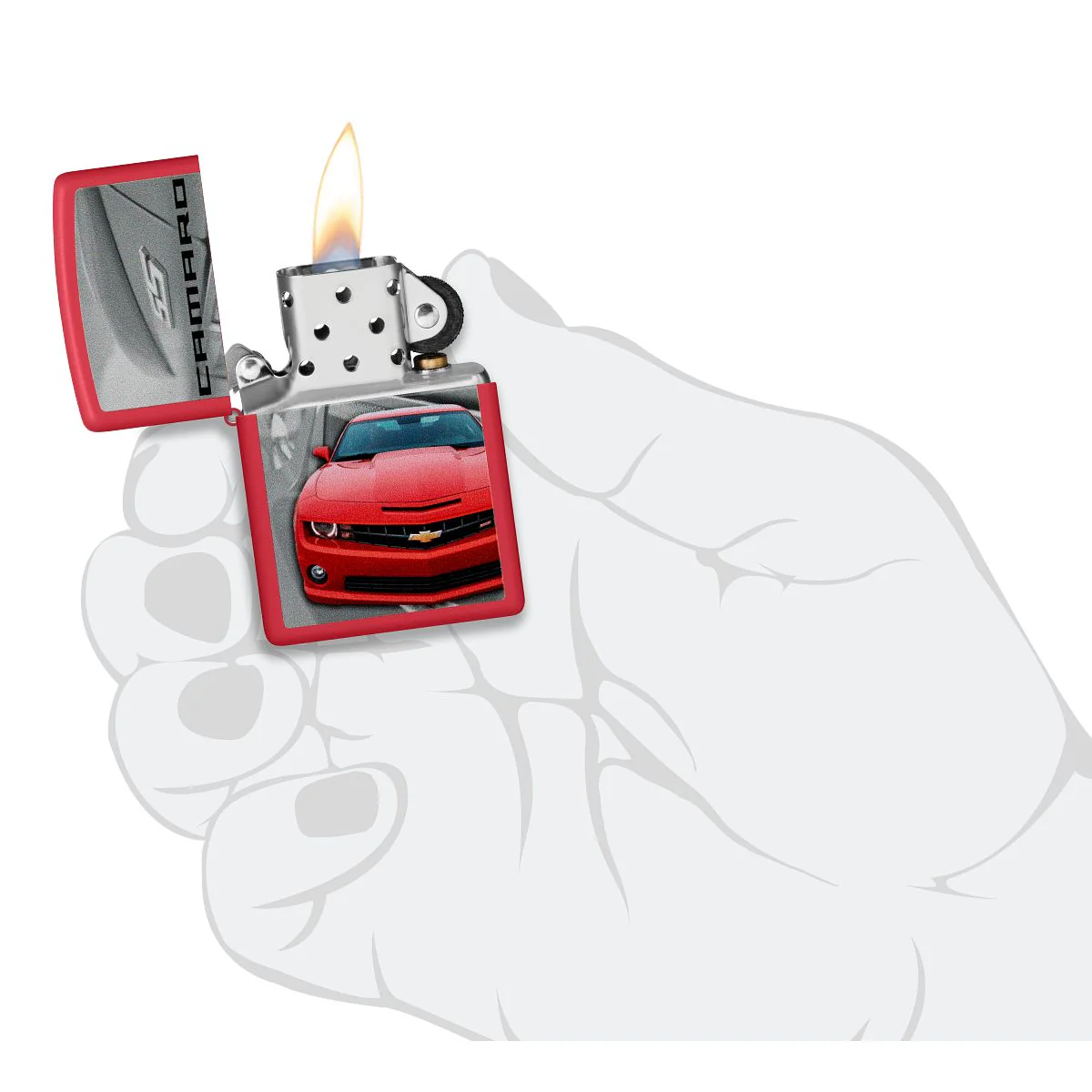Zippo Lighter: Chevrolet Camaro SS - Red Matte 46304 - Image 5