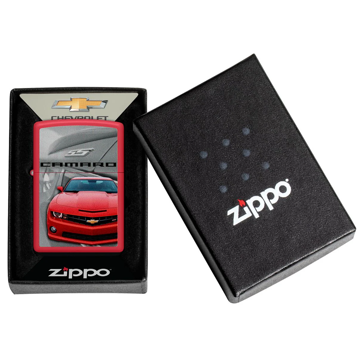 Zippo Lighter: Chevrolet Camaro SS - Red Matte 46304 - Image 6