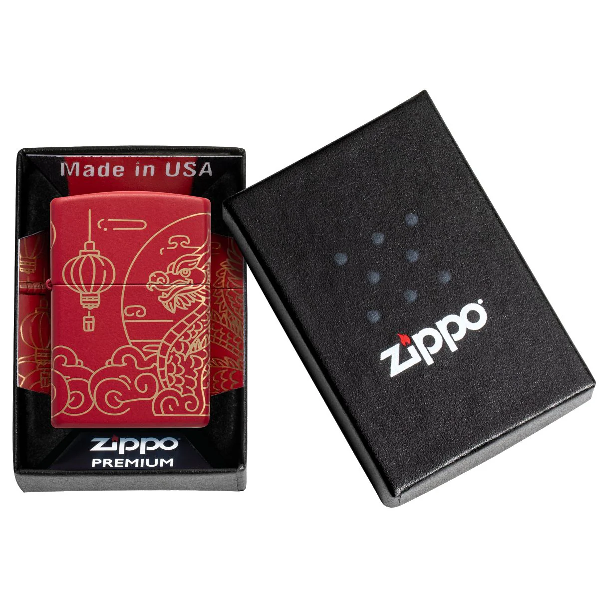 Zippo Lighter: Chinese New Year, Laser 360 - Red Matte 47146 - Image 10