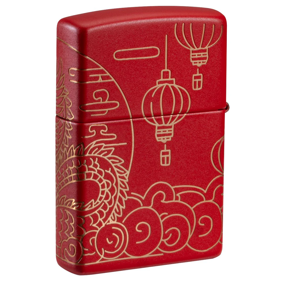 Zippo Lighter: Chinese New Year, Laser 360 - Red Matte 47146 - Image 2