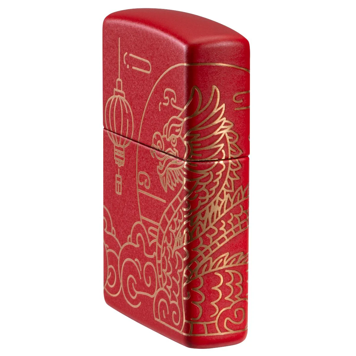 Zippo Lighter: Chinese New Year, Laser 360 - Red Matte 47146 - Image 3