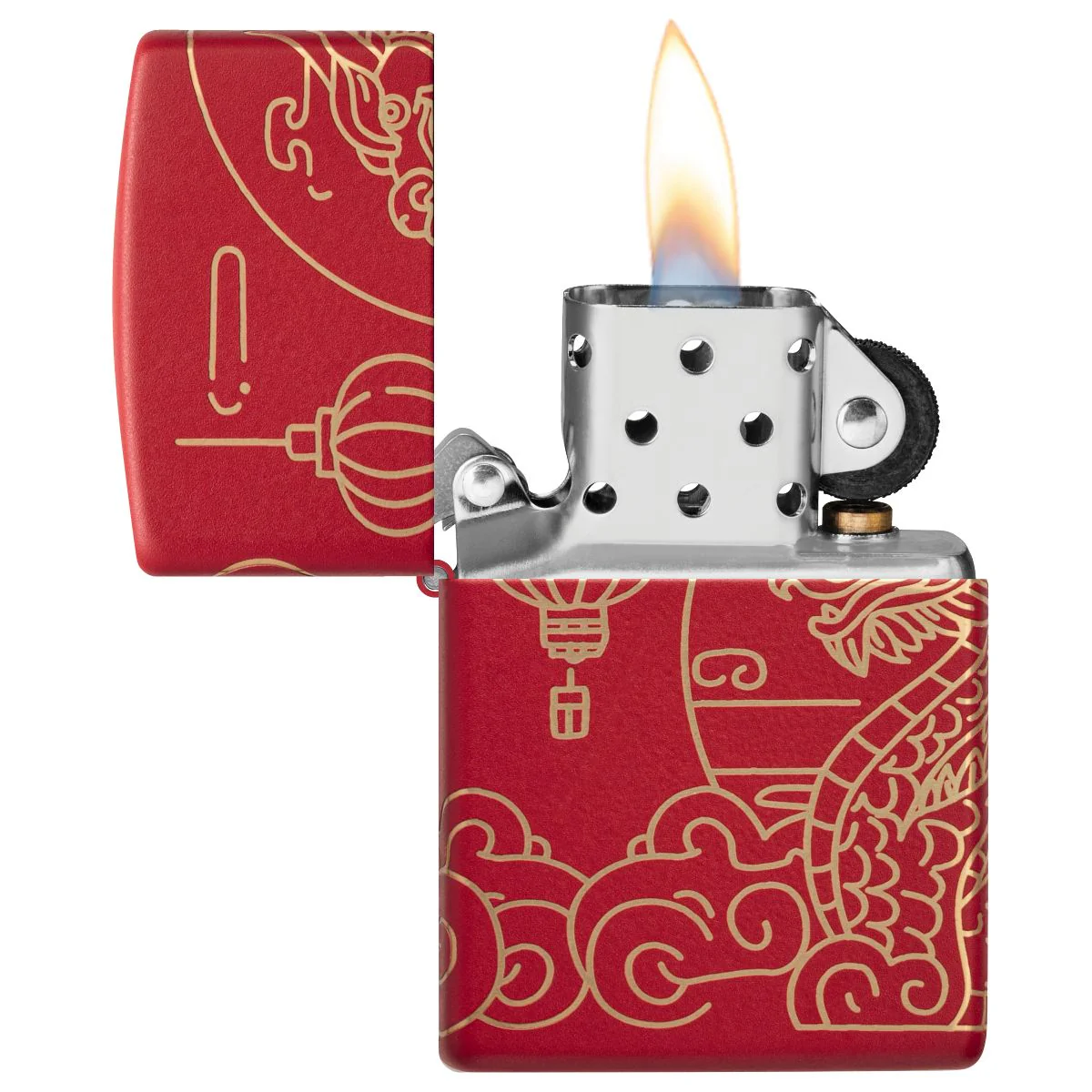Zippo Lighter: Chinese New Year, Laser 360 - Red Matte 47146 - Image 7