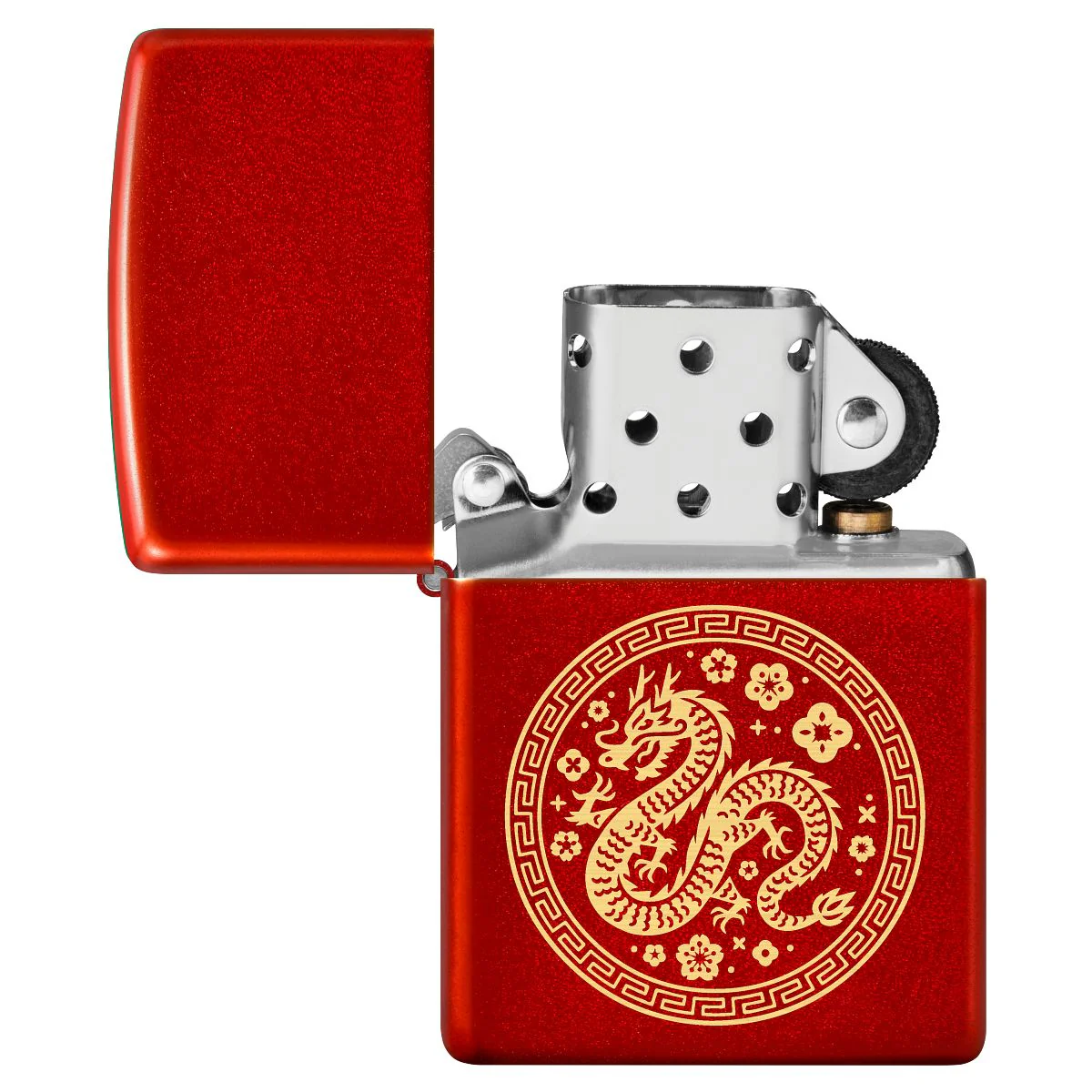 Zippo Lighter: Chinese Year of the Dragon, Engraved - Metallic Red 46098 - Image 4