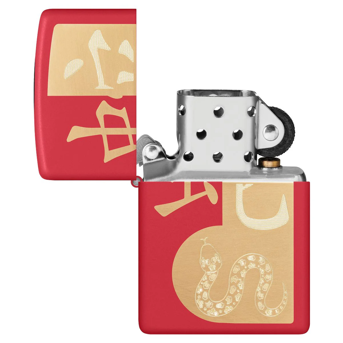 Zippo Lighter: Chinese Year of the Snake, 2025 - Red Matte 46300 - Image 4