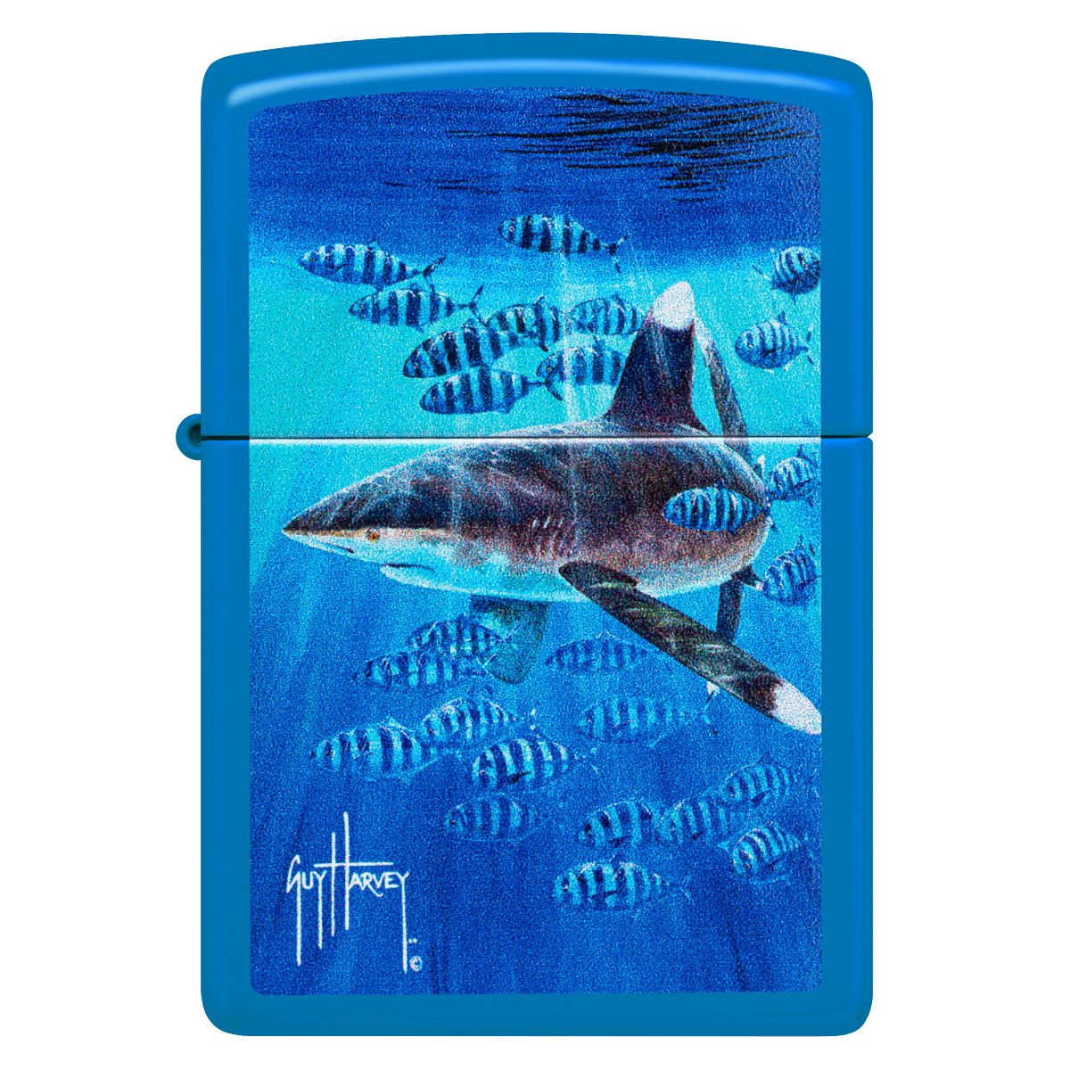 Zippo Lighter: Co-Pilot Guy Harvey - Sky Blue Matte 47104 - Image 2