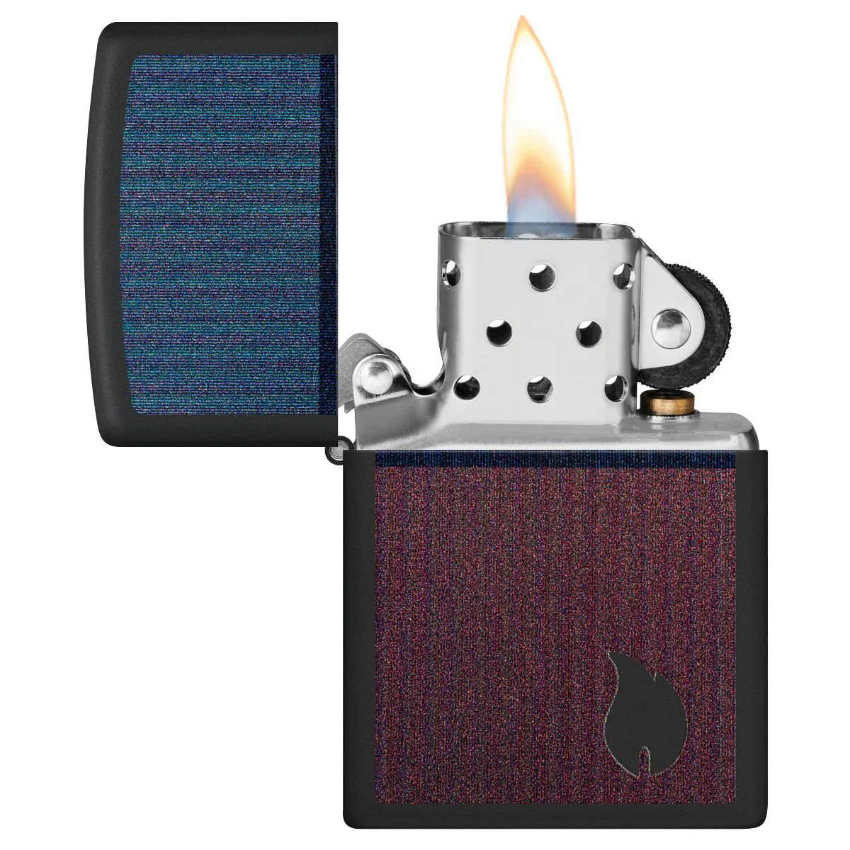 Zippo Lighter: Color Block Flame Design - Black Matte 46476 - Image 3