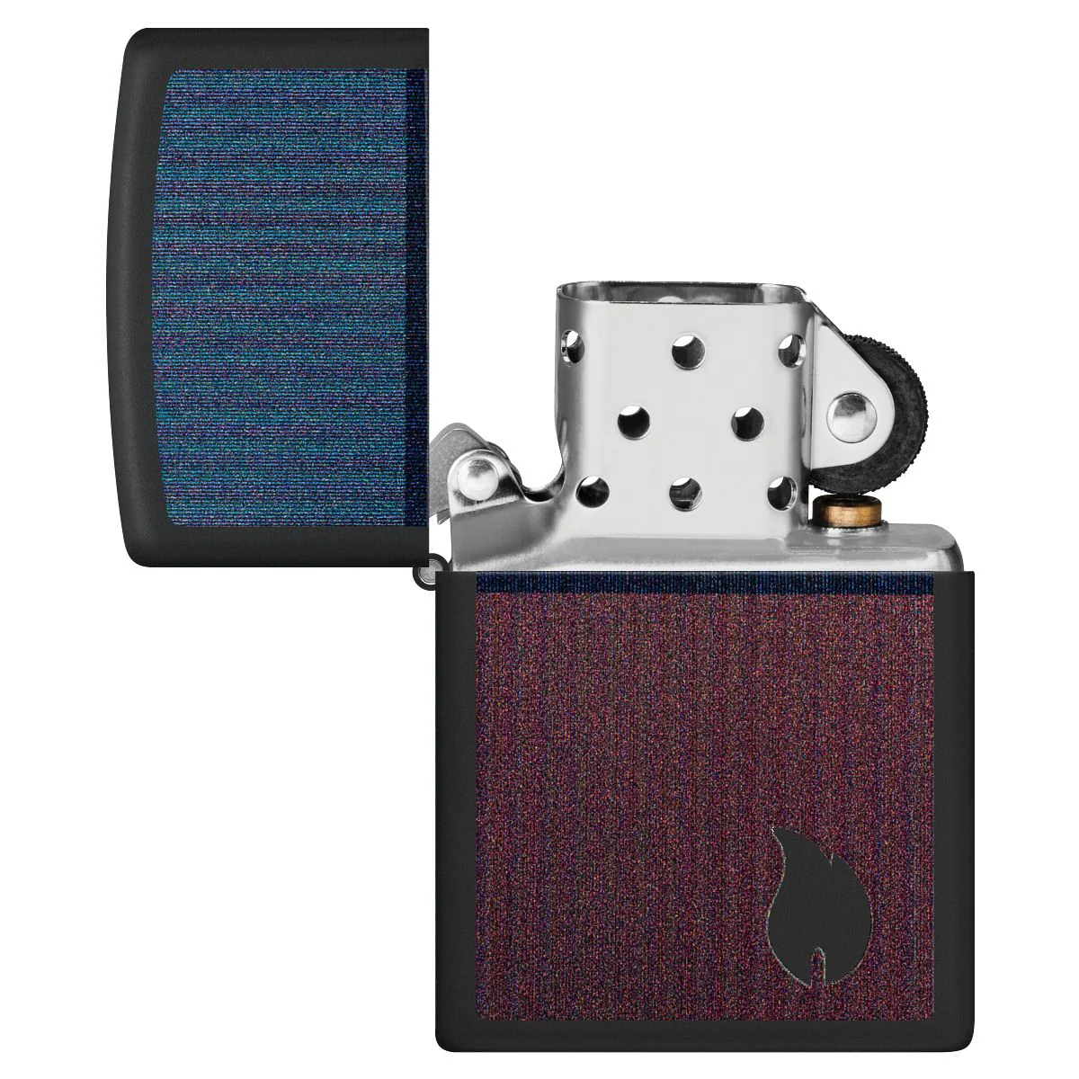 Zippo Lighter: Color Block Flame Design - Black Matte 46476 - Image 4