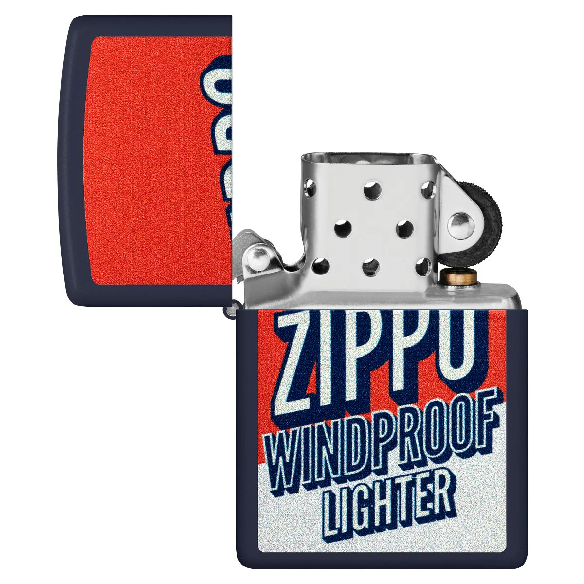Zippo Lighter: Color Block Zippo Design - Navy Matte 46486 - Image 4