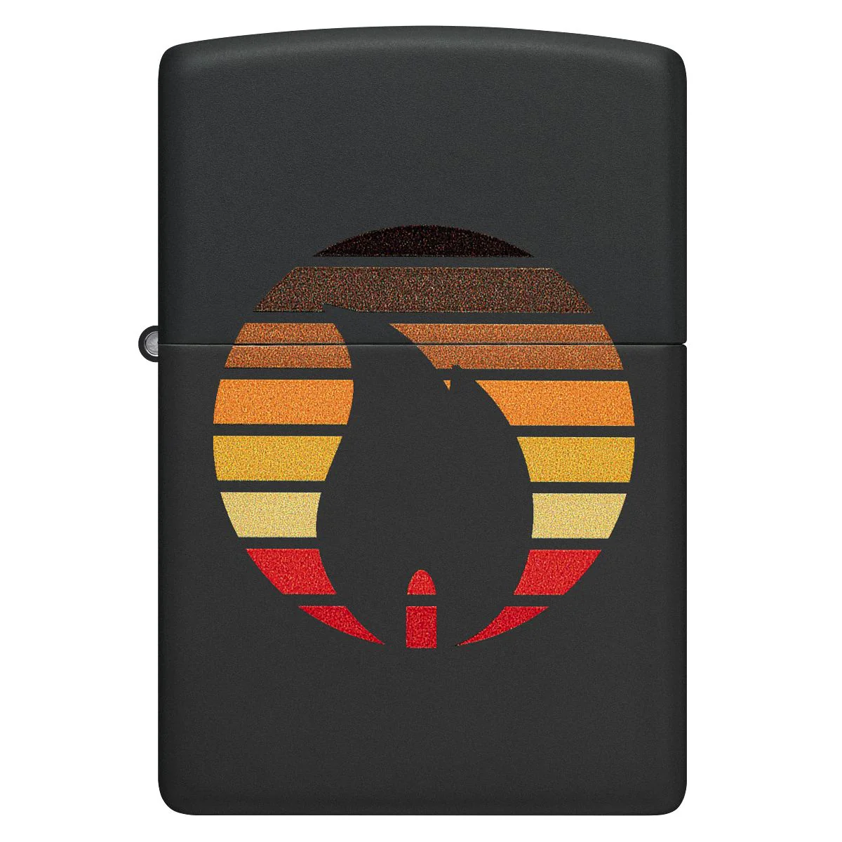 Zippo Lighter: Color Block Zippo Flame - Black Matte 46168 - Image 2