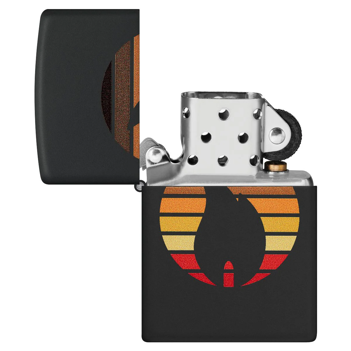 Zippo Lighter: Color Block Zippo Flame - Black Matte 46168 - Image 4