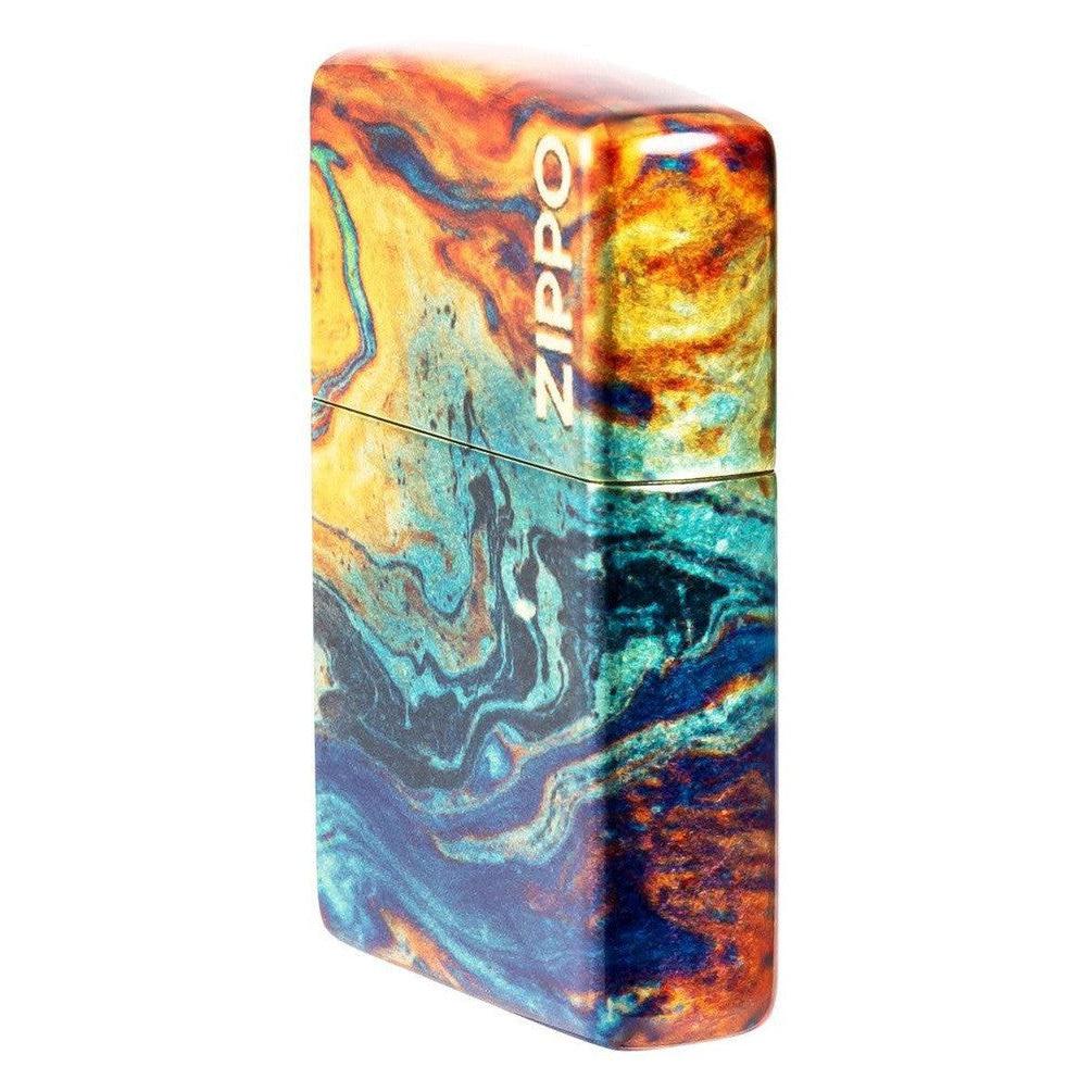 Zippo Lighter: Colorful Design, 540 Fusion - 540 Tumbled Brass 48778 - Image 3