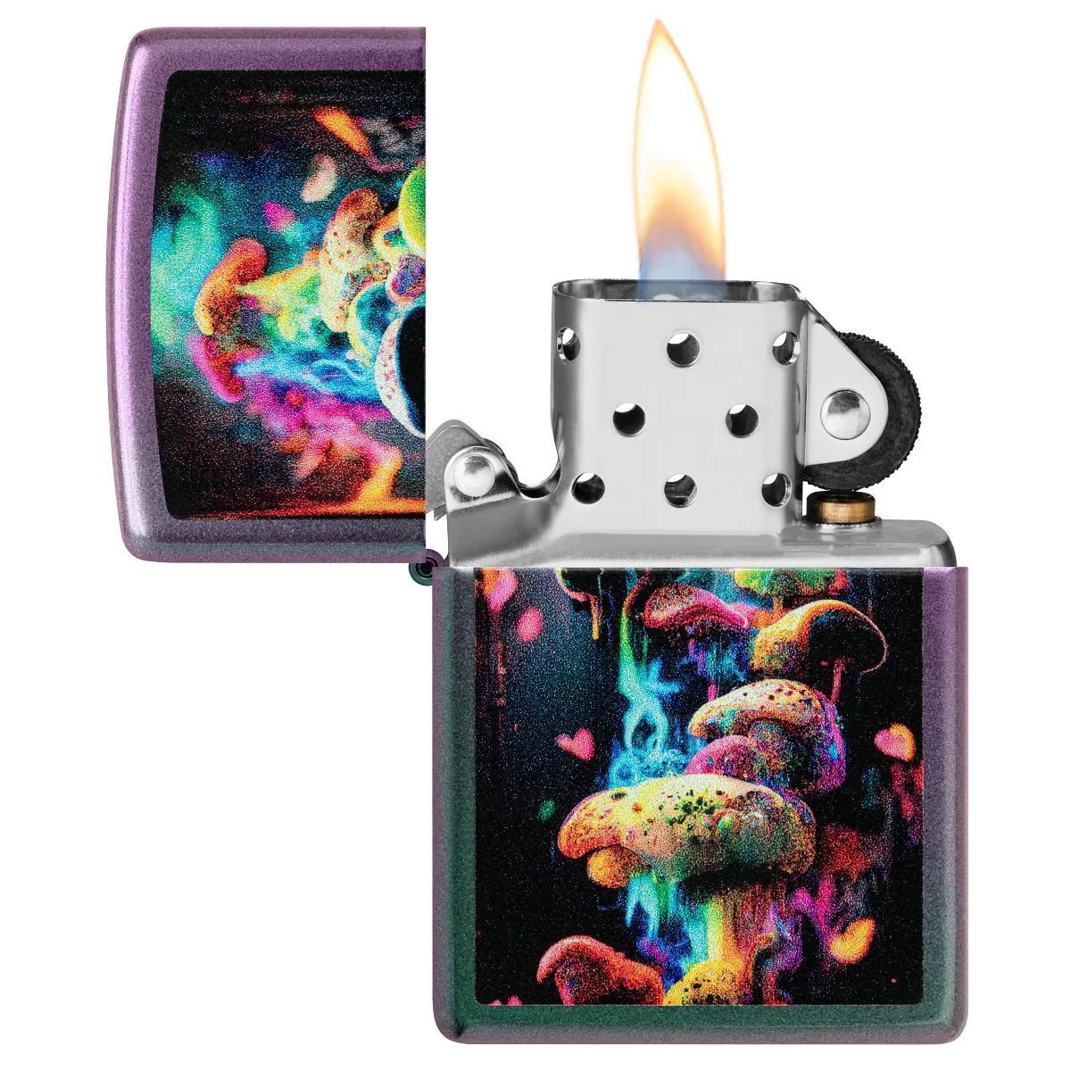 Zippo Lighter: Colorful Mushrooms - Iridescent 48929 - Image 3