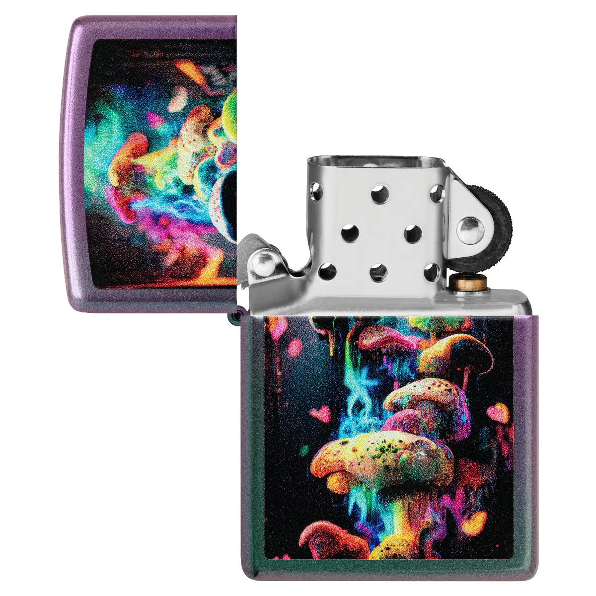 Zippo Lighter: Colorful Mushrooms - Iridescent 48929 - Image 4