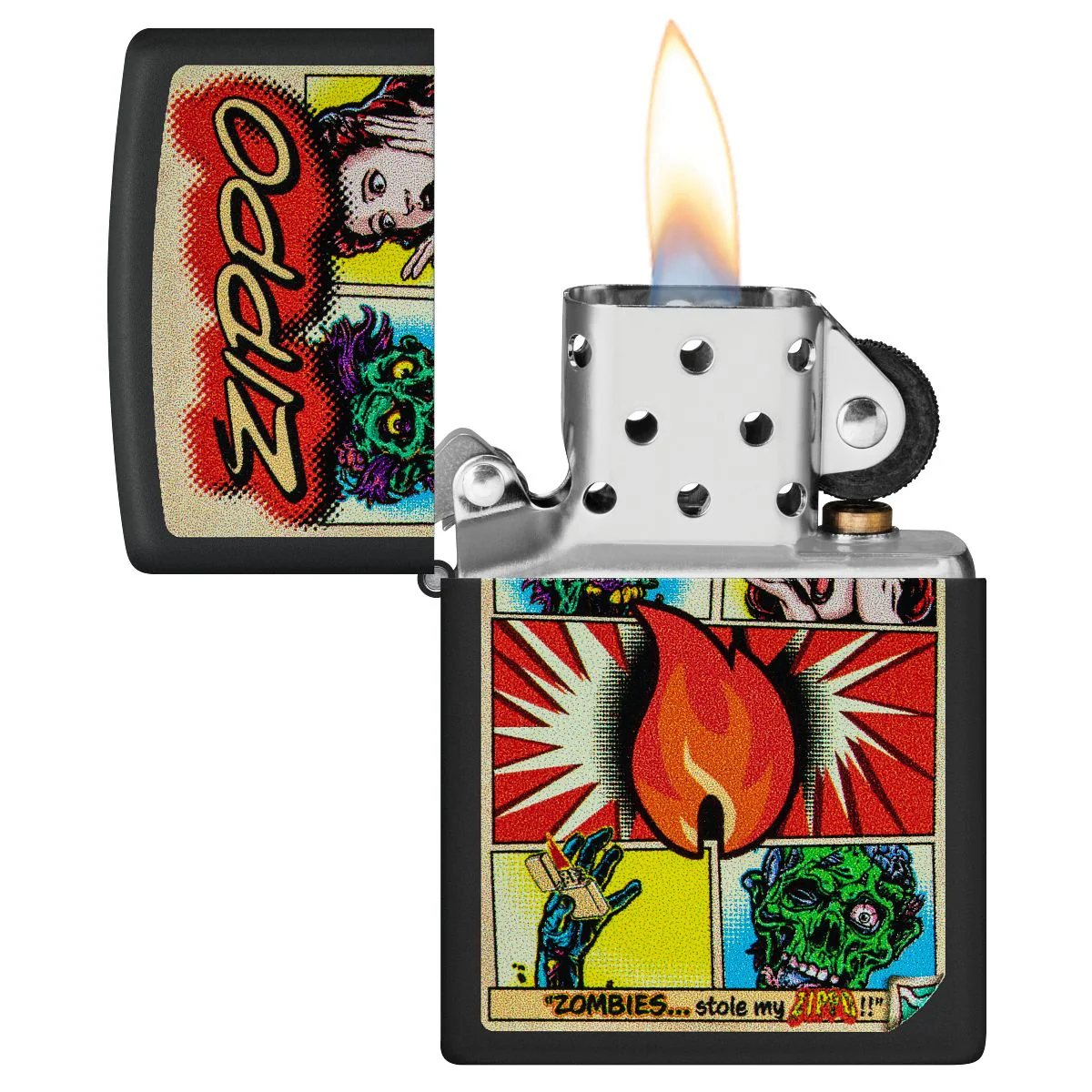 Zippo Lighter: Comic Book Zombies - Black Matte 46229 - Image 3