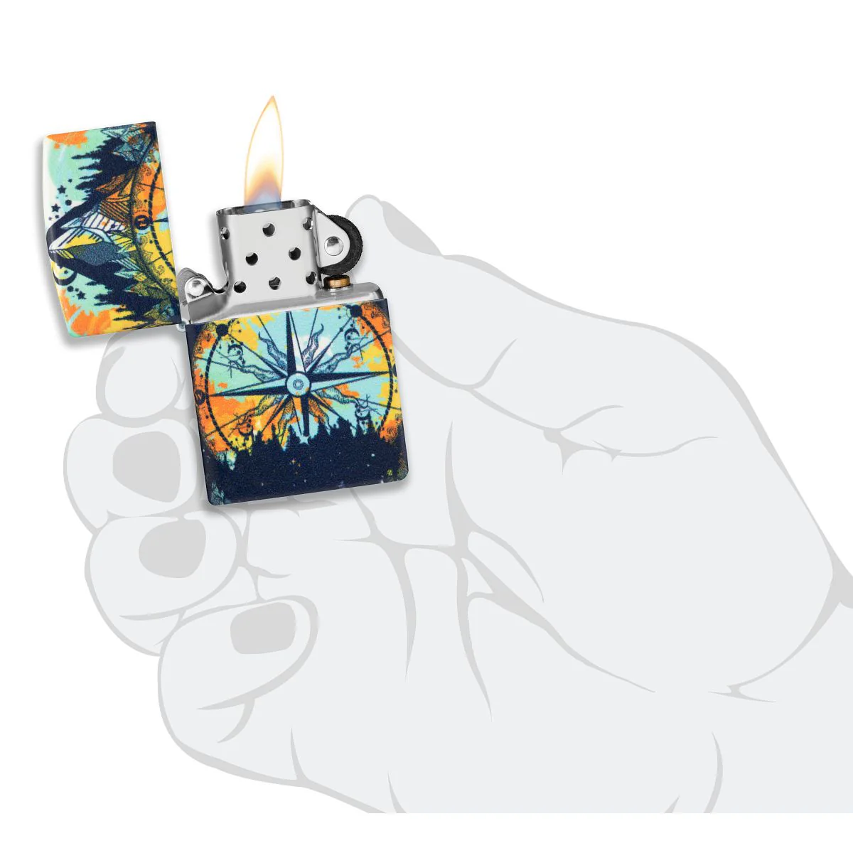 Zippo Lighter: Compass Design, 540 Color - Glow in the Dark 49805 - Image 9