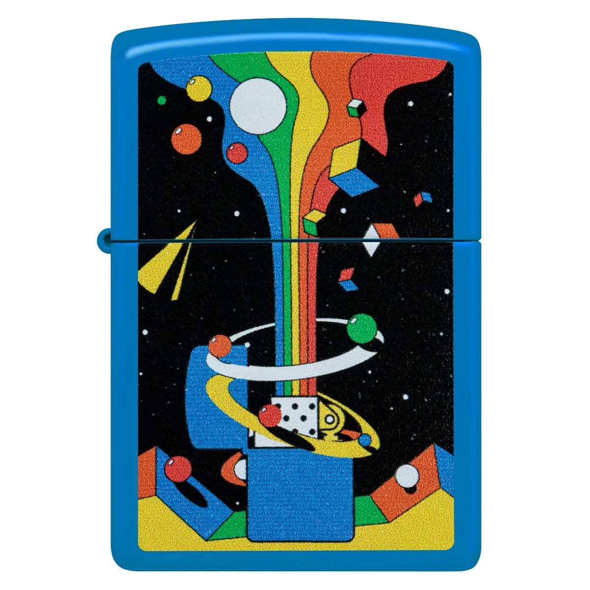 Zippo Lighter: Cosmic Zippo Design - Sky Blue Matte 46155 - Image 2