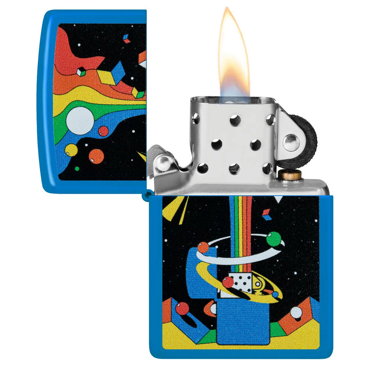 Zippo Lighter: Cosmic Zippo Design - Sky Blue Matte 46155 - Image 3