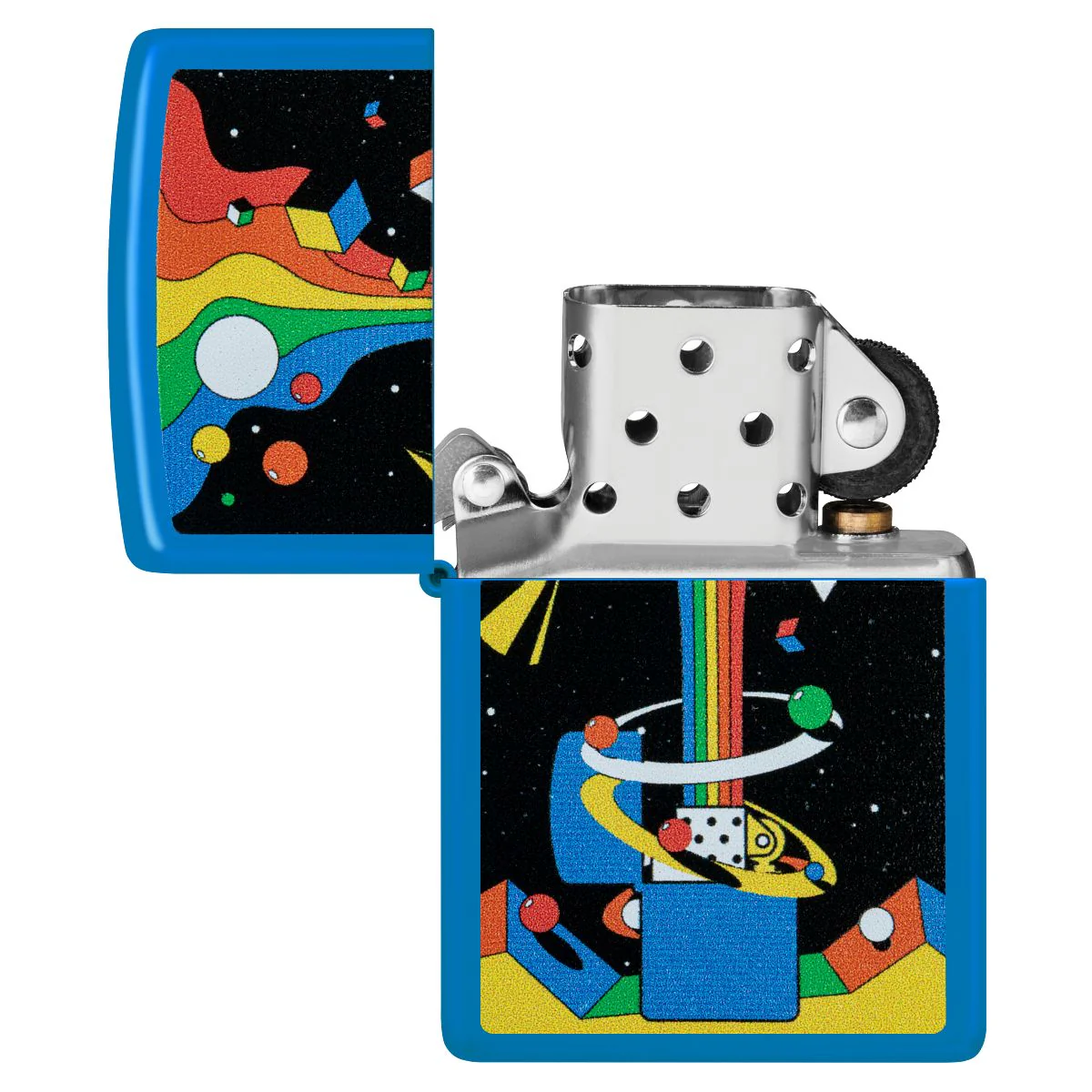 Zippo Lighter: Cosmic Zippo Design - Sky Blue Matte 46155 - Image 4