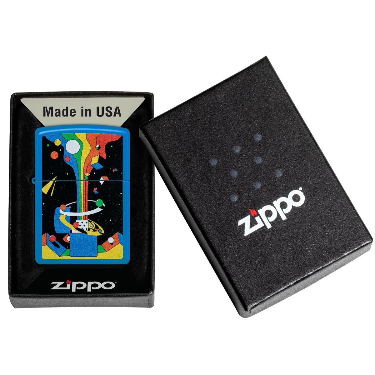 Zippo Lighter: Cosmic Zippo Design - Sky Blue Matte 46155 - Image 6
