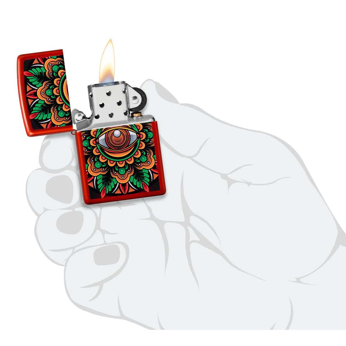 Zippo Lighter: Counter Culture Design - Metallic Red 48678 - Image 5