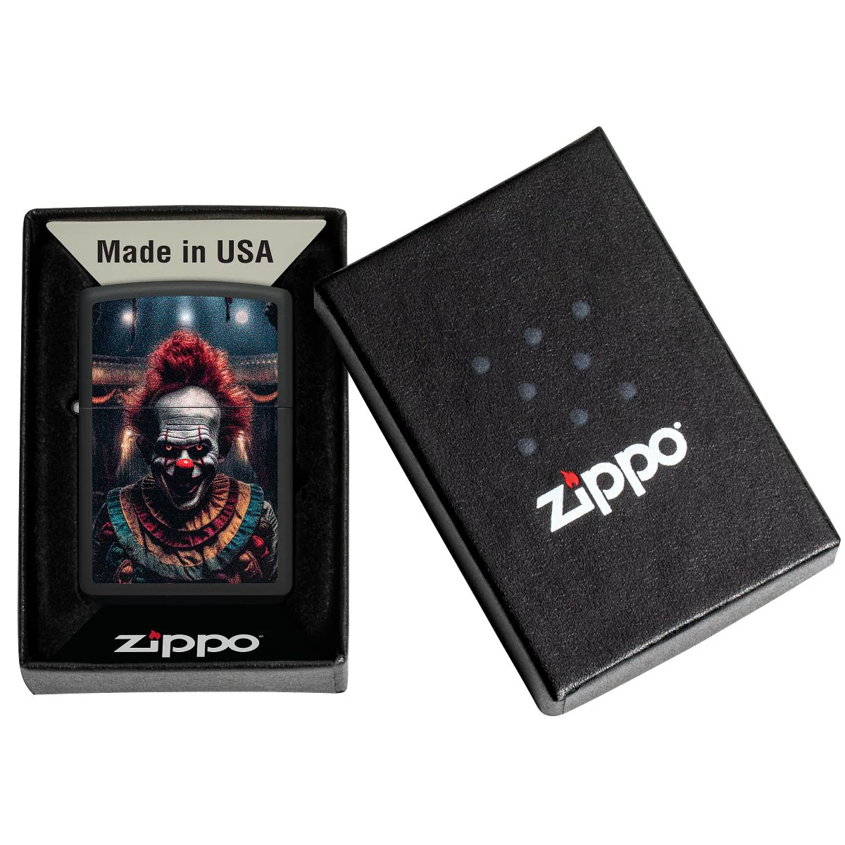 Zippo Lighter: Creepy Clown - Black Matte 46346 - Image 6