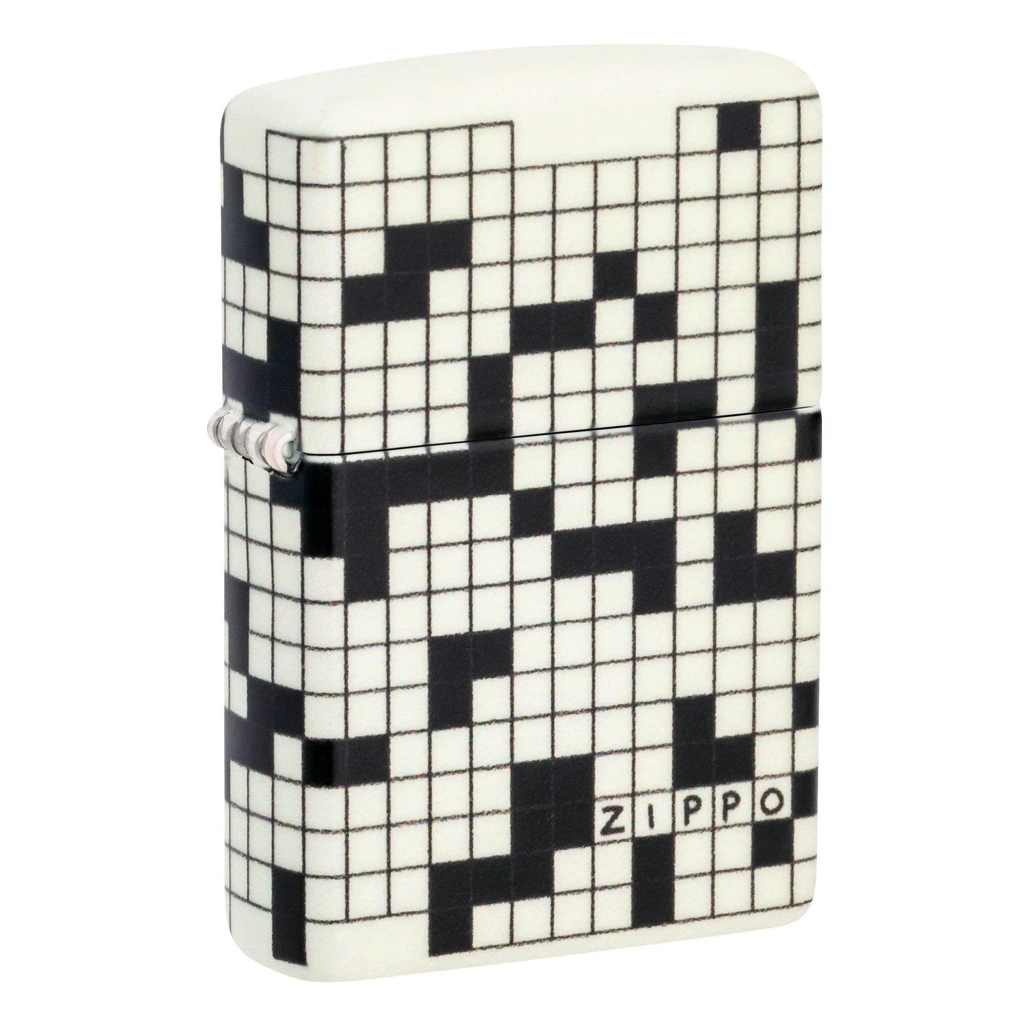 Zippo Lighter: Crossword Puzzle Design, 540 Color - Glow-in-the-Dark Green 46285