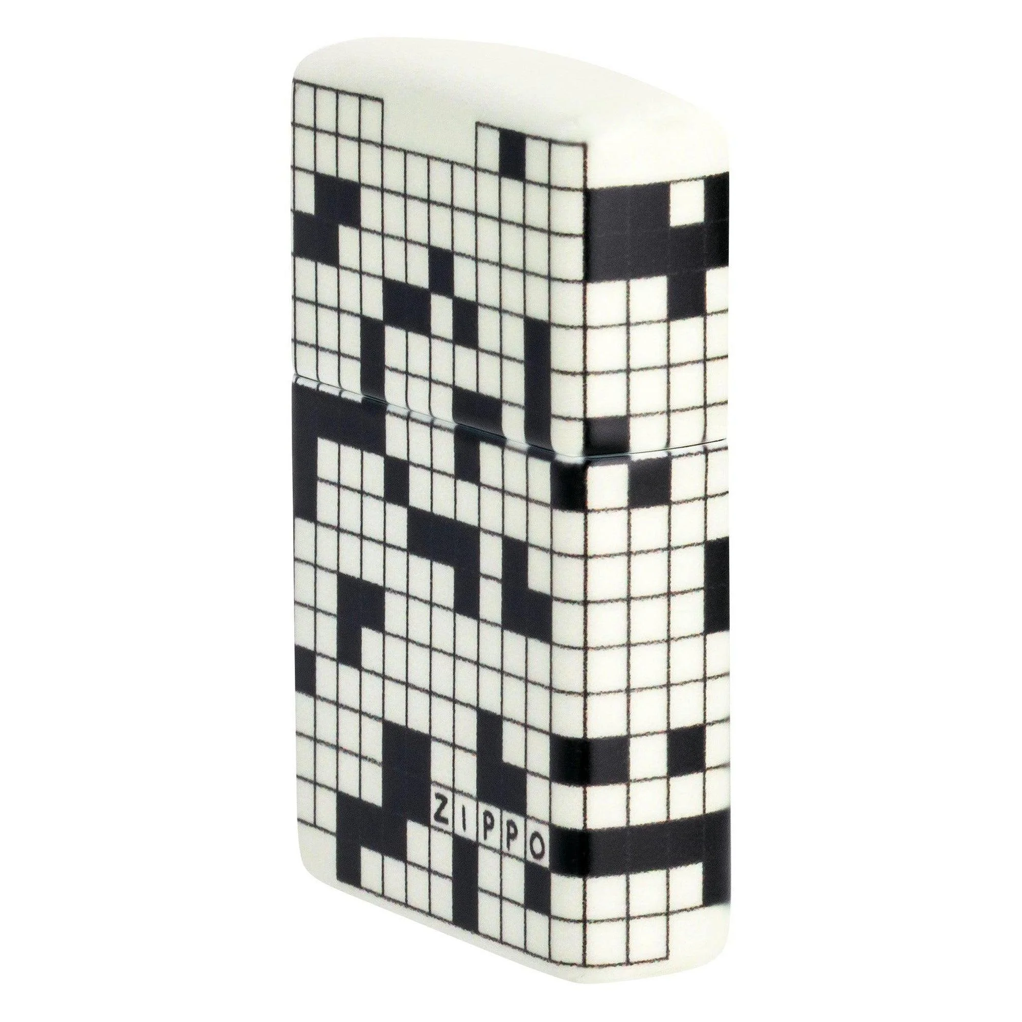 Zippo Lighter: Crossword Puzzle Design, 540 Color - Glow-in-the-Dark Green 46285 - Image 3