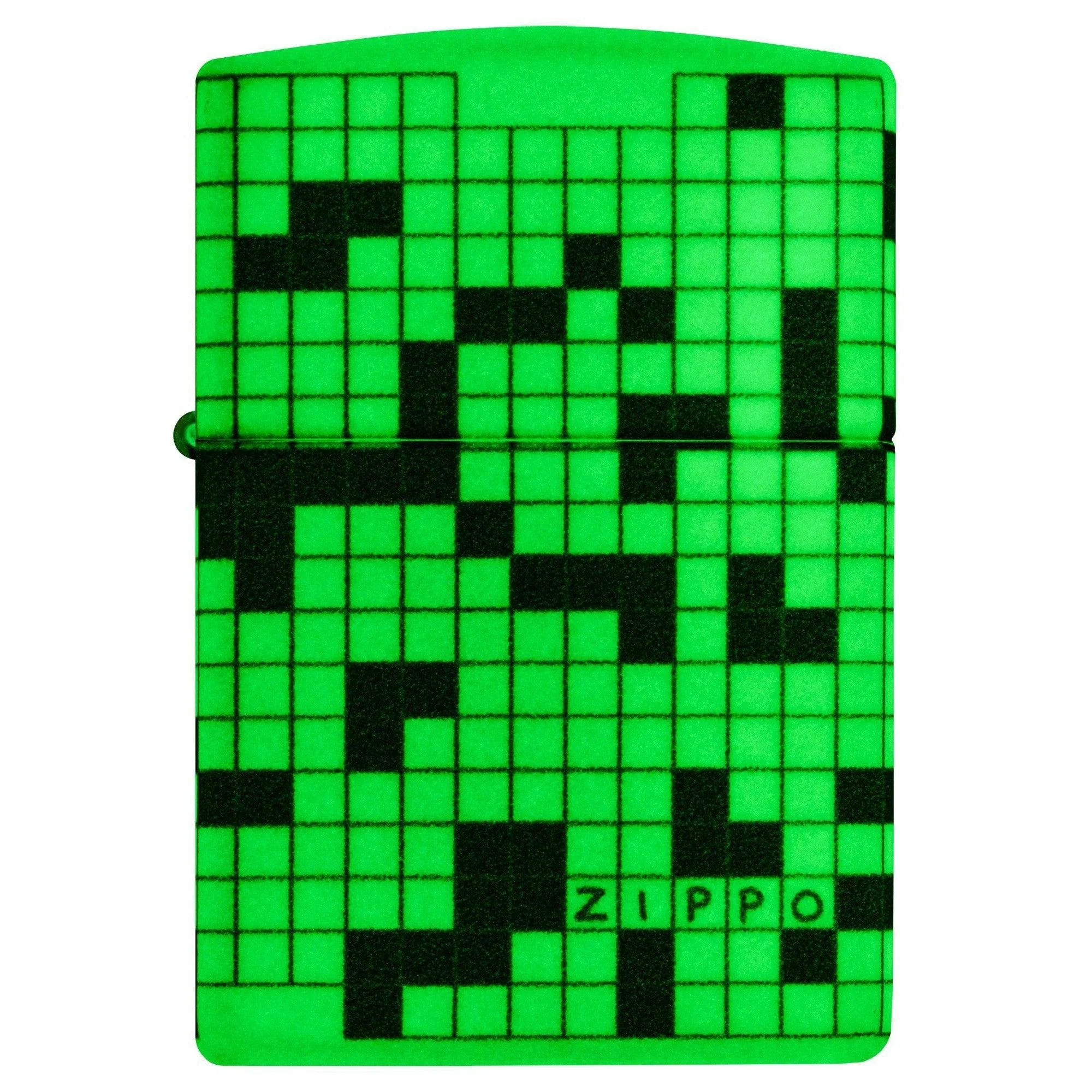 Zippo Lighter: Crossword Puzzle Design, 540 Color - Glow-in-the-Dark Green 46285 - Image 5