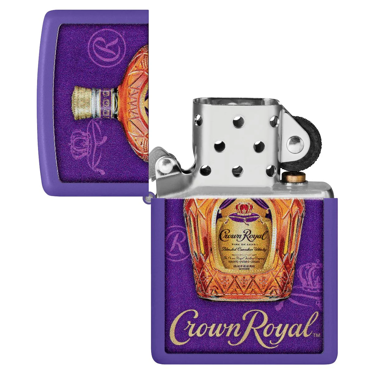 Zippo Lighter: Crown Royal Bottle - Purple Matte 48749 - Image 4