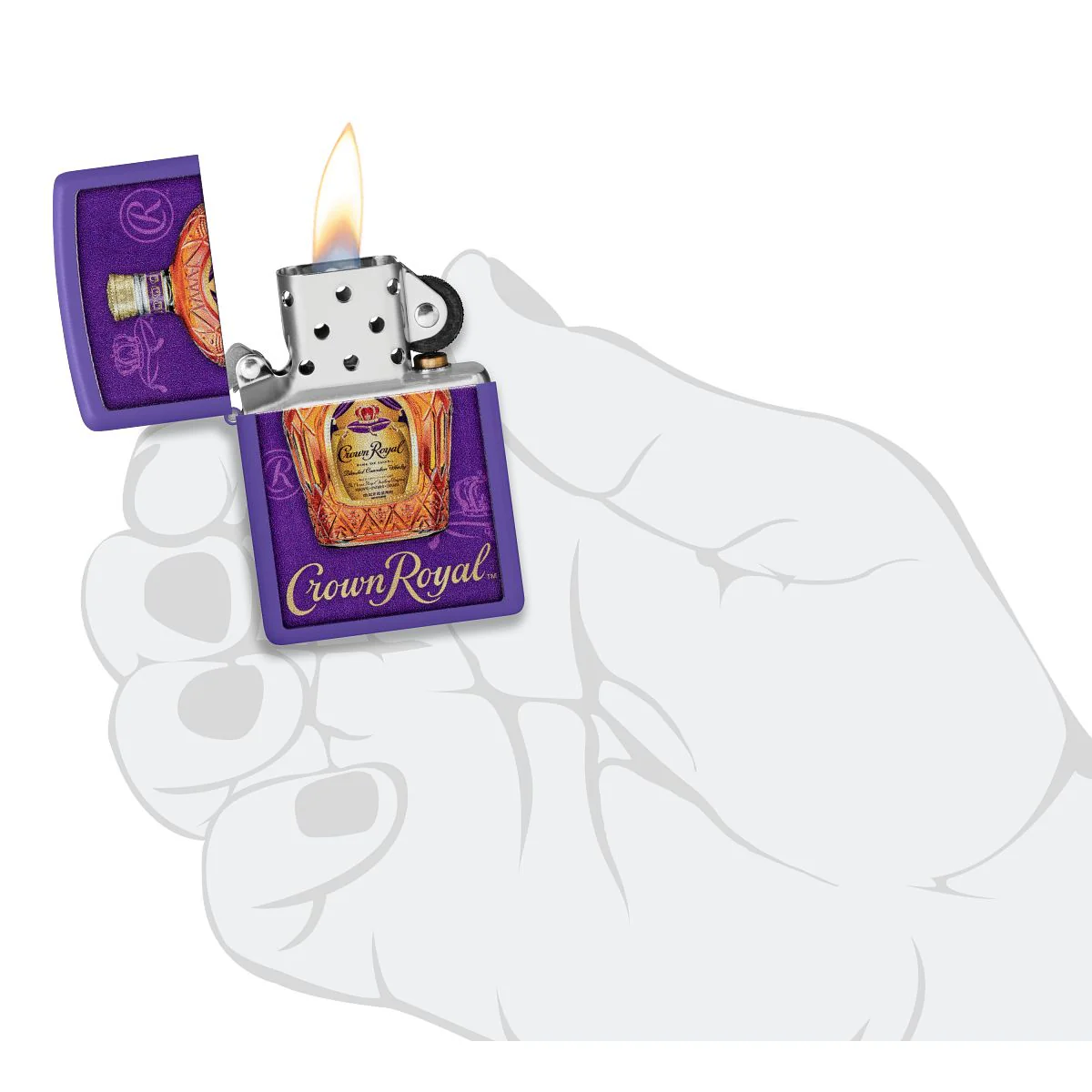 Zippo Lighter: Crown Royal Bottle - Purple Matte 48749 - Image 5