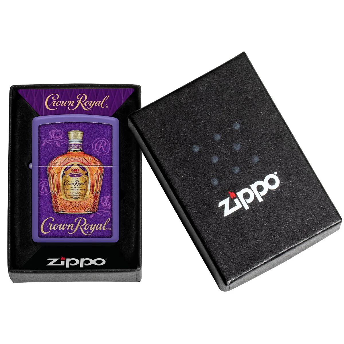 Zippo Lighter: Crown Royal Bottle - Purple Matte 48749 - Image 6