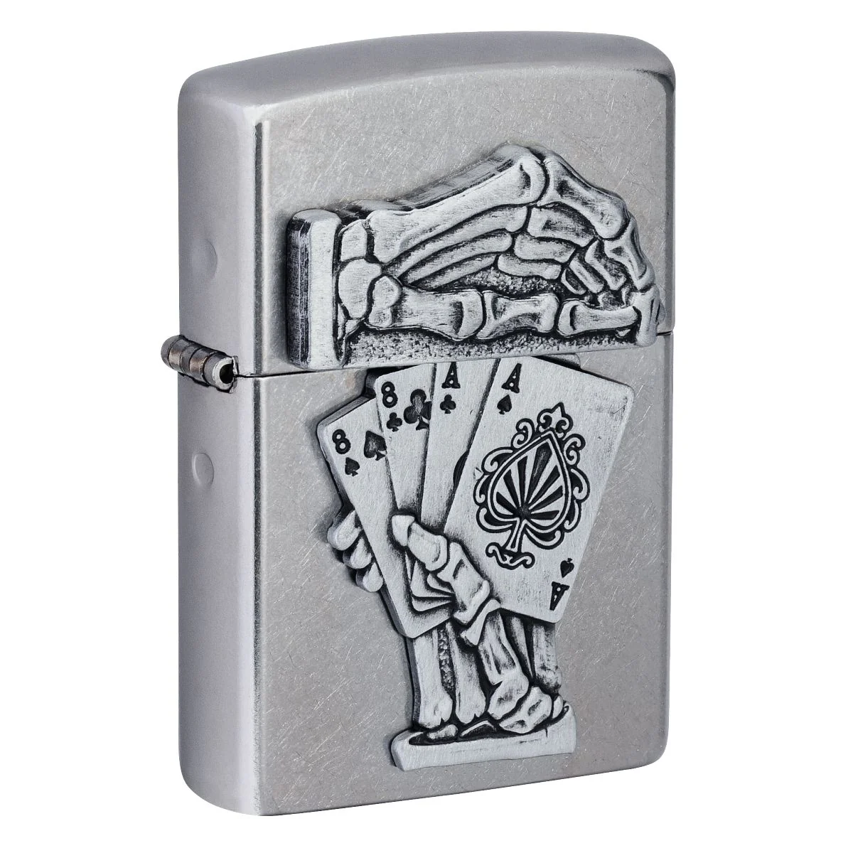 Zippo Lighter: Dead Man's Hand Emblem - Street Chrome 49536
