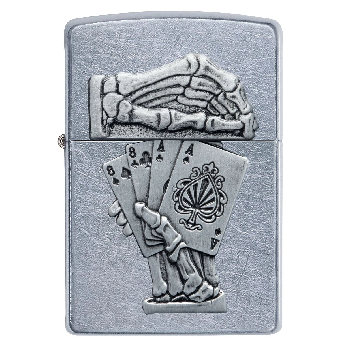 Zippo Lighter: Dead Man's Hand Emblem - Street Chrome 49536 - Image 3