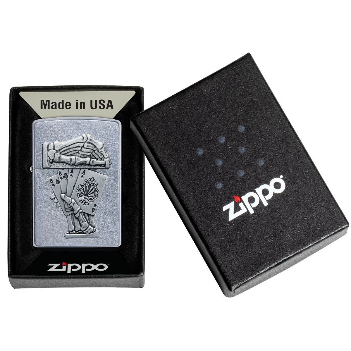 Zippo Lighter: Dead Man's Hand Emblem - Street Chrome 49536 - Image 7