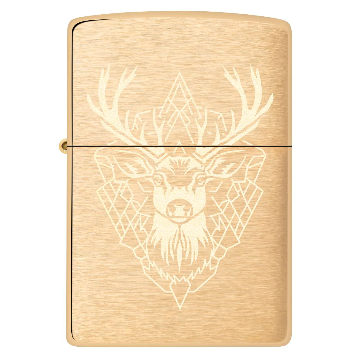 Zippo Lighter: Deer Design, Engraved - Brushed Brass 46863 - Image 2