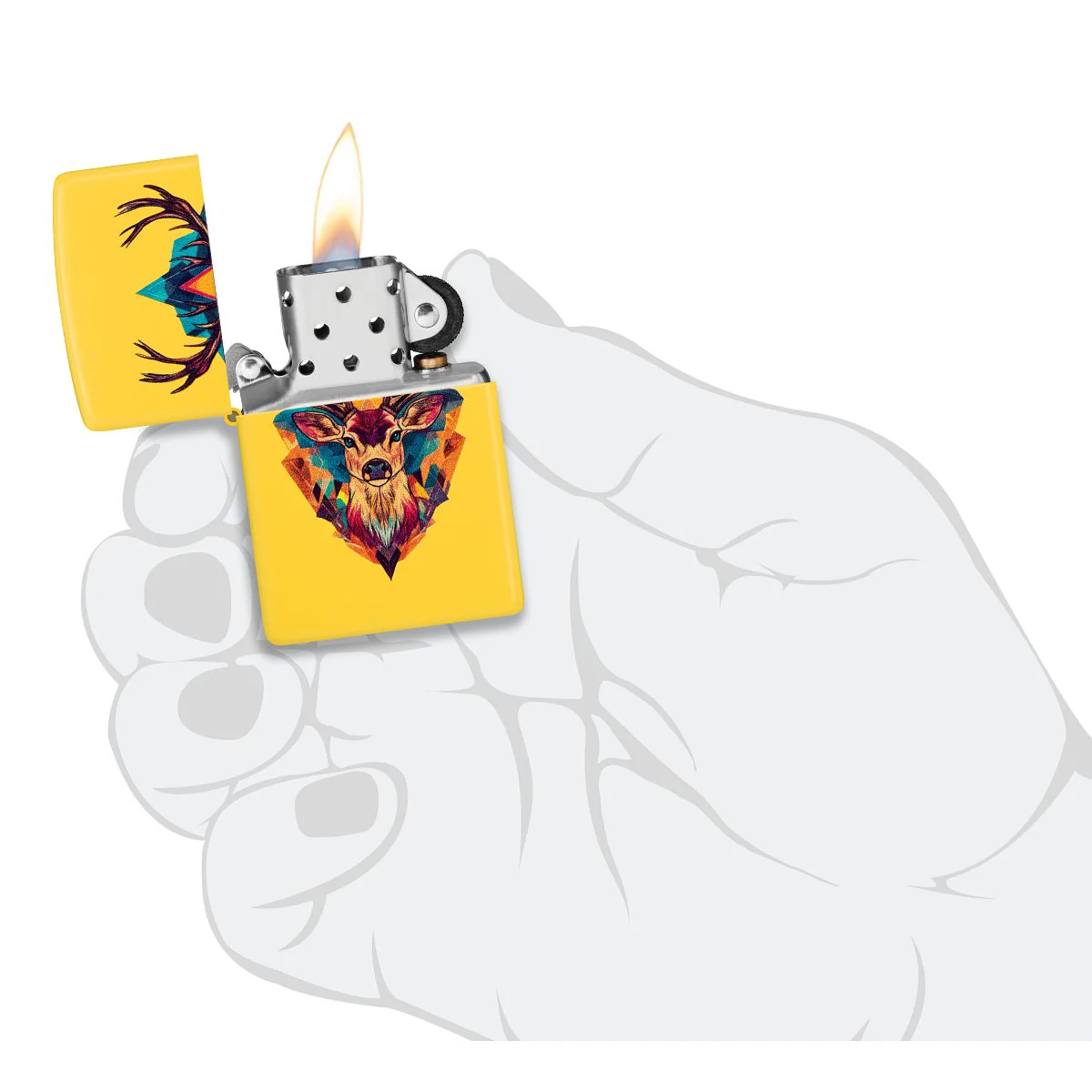 Zippo Lighter: Deer Design - Sunflower 46868 - Image 5
