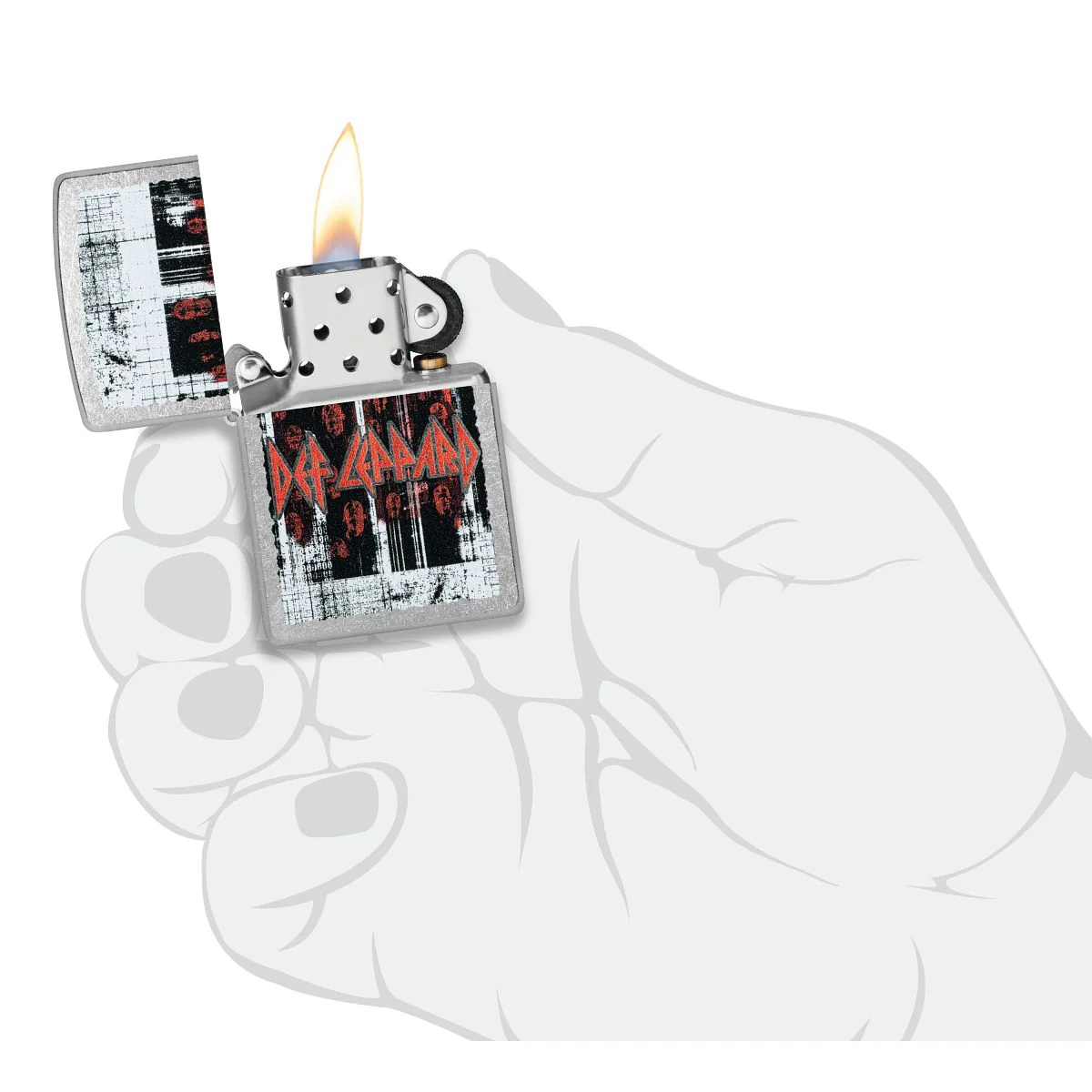 Zippo Lighter: Def Leppard Logo - Street Chrome 46742 - Image 5