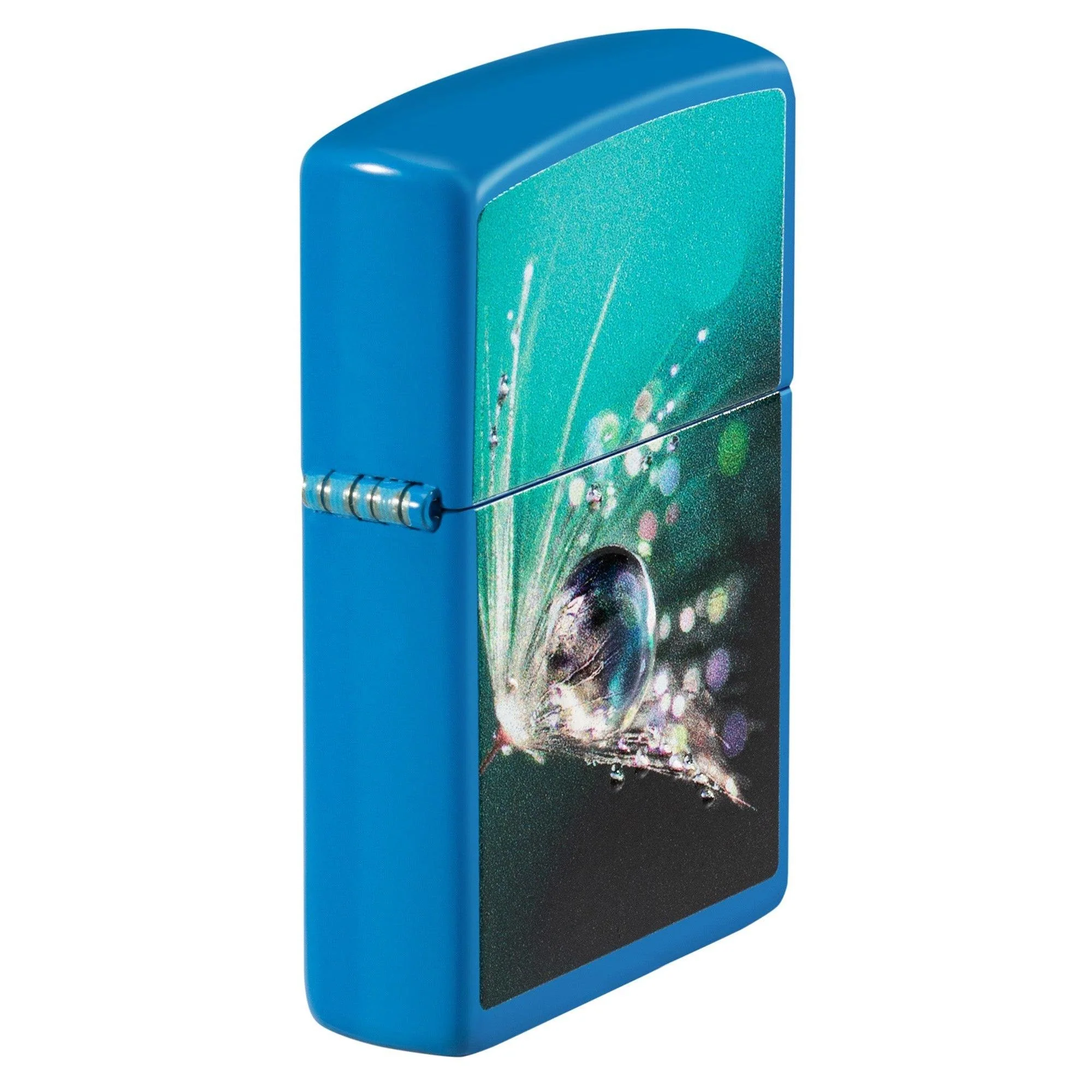 Zippo Lighter: Dew Drops, Raised Print - Sky Blue Matte 48864 - Image 2