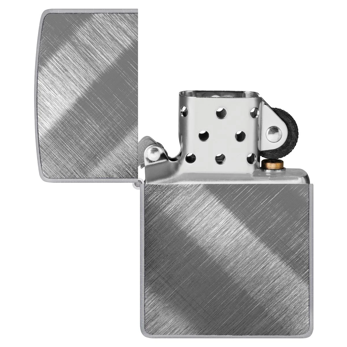 Zippo Lighter: Diagonal Weave - Brushed Chrome 28182 - Image 4
