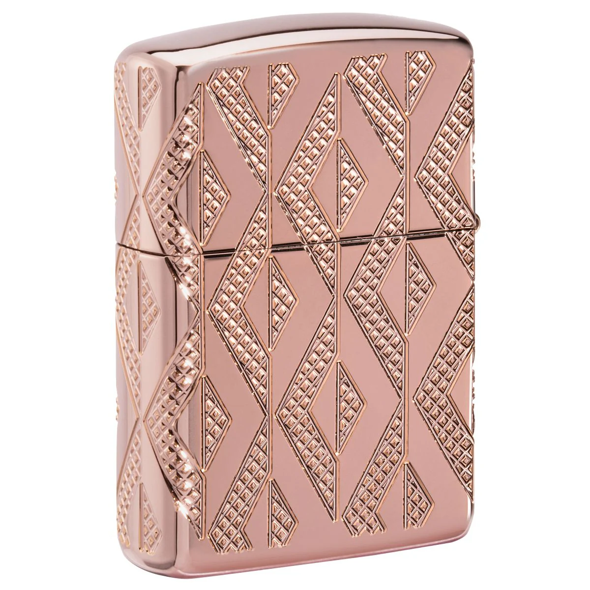 Zippo Lighter: Diamond Pattern, MultiCut Armor - Rose Gold 49702 - Image 2