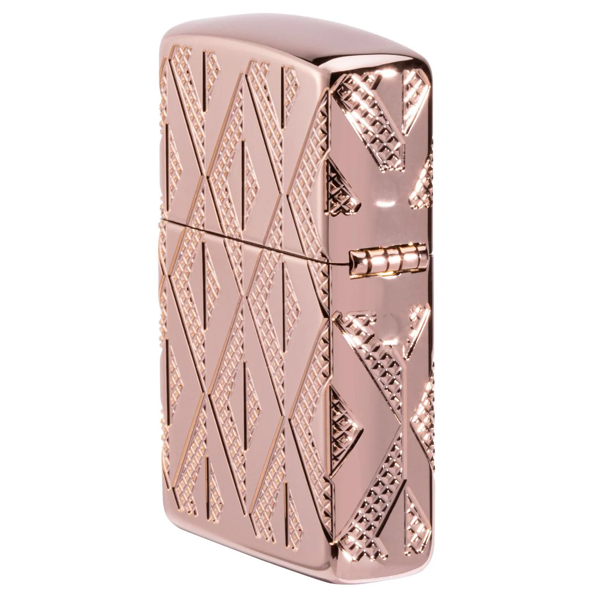 Zippo Lighter: Diamond Pattern, MultiCut Armor - Rose Gold 49702 - Image 4