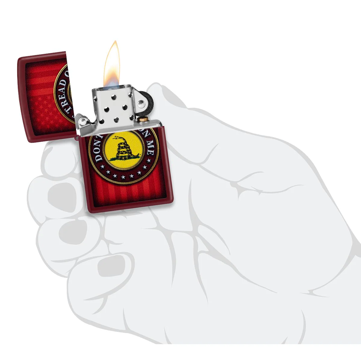 Zippo Lighter: Don't Tread on Me  - Merlot 46419 - Image 5