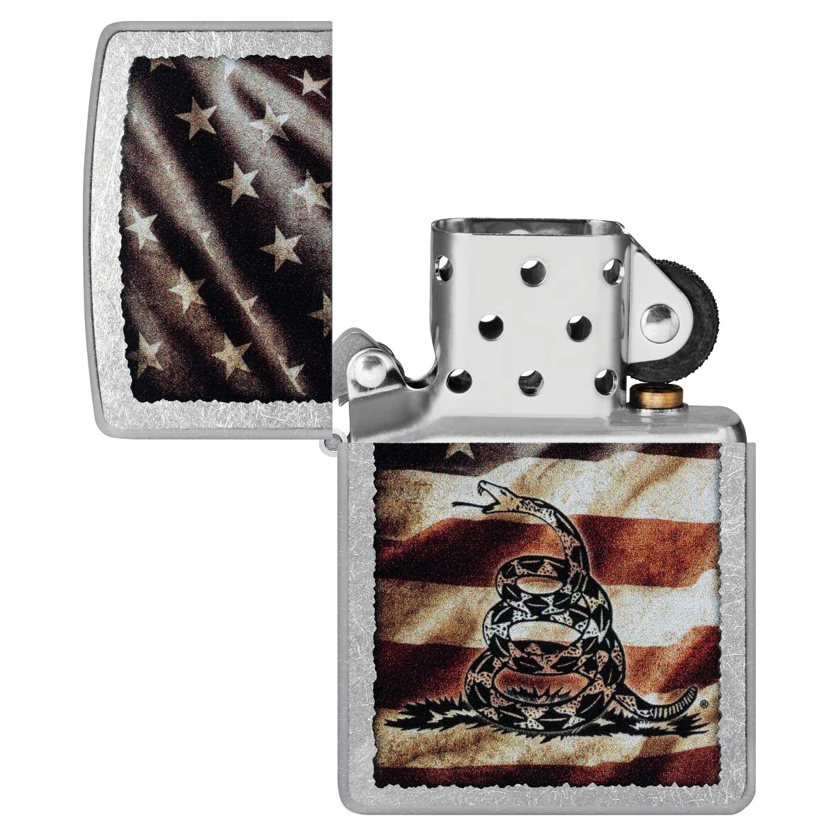 Zippo Lighter: Don't Tread on Me - Street Chrome 46417 - Image 4