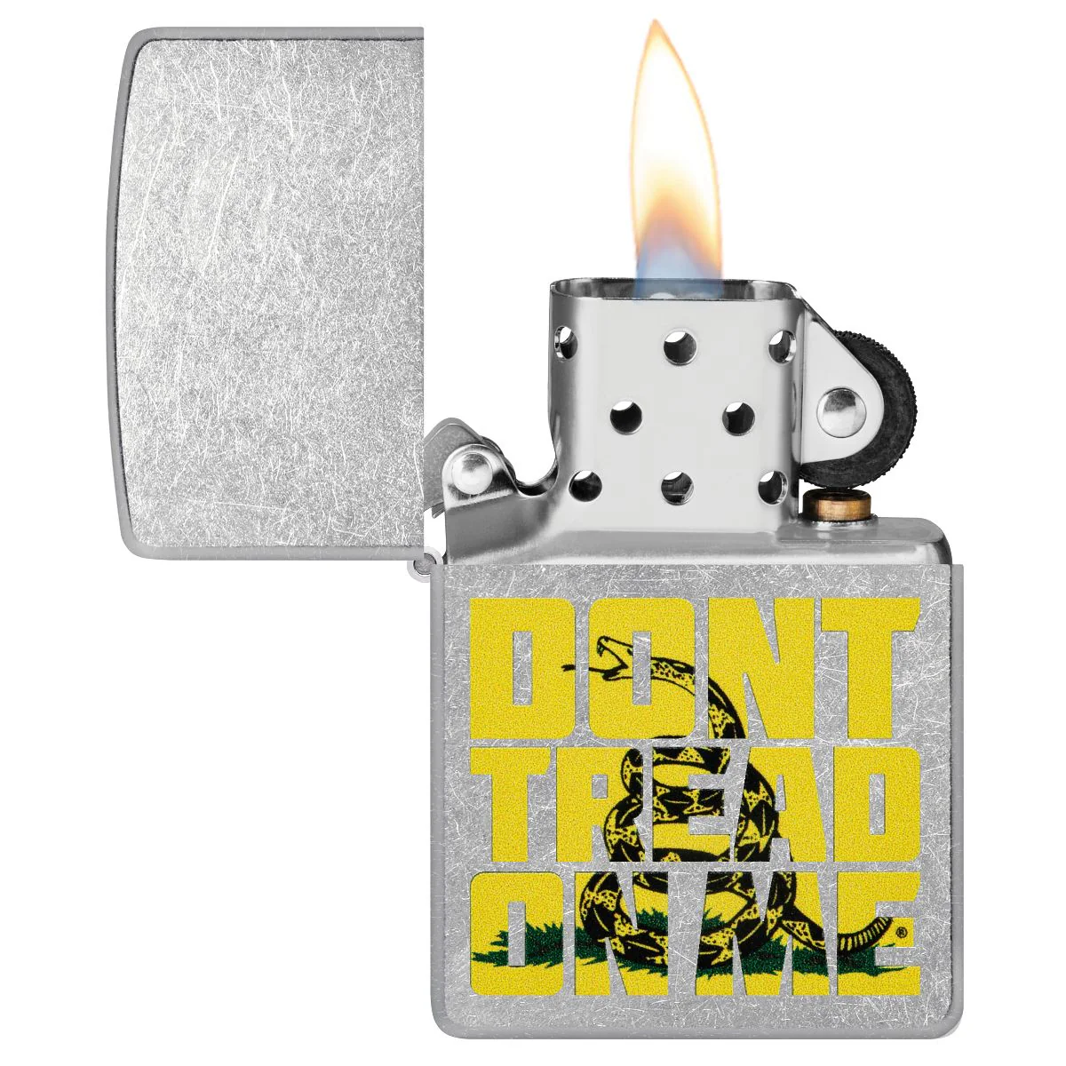Zippo Lighter: Don't Tread on Me - Street Chrome 48952 - Image 3